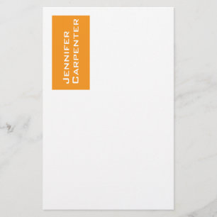 Professionellens minimalistiska moderna orange vit brevpapper
