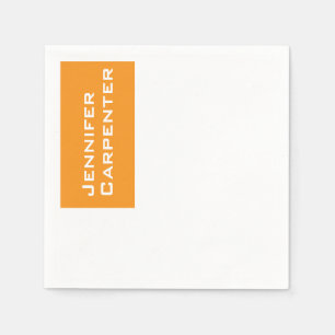 Professionellens minimalistiska moderna orange vit pappersservett
