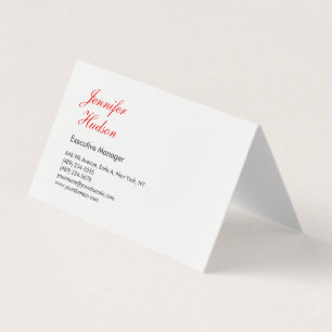 Professionellens minimalistiska moderna röda kalli visitkort