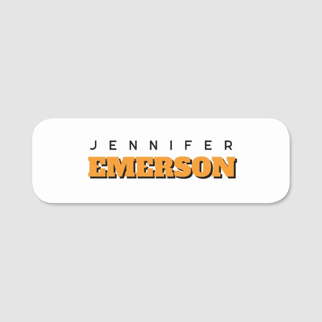 Professionellens minimalistiska moderna vanliga namnbricka (Framsida)