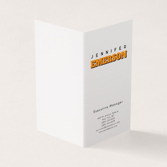 Professionellens minimalistiska moderna vanliga visitkort (Utsida)