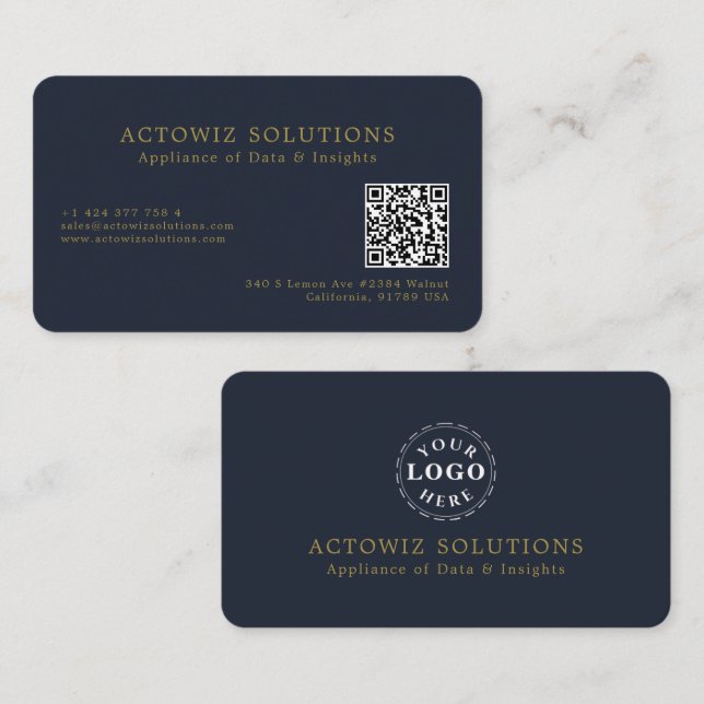 Professionellens minimalistiska redigerbara inform visitkort (Fram/baksida)