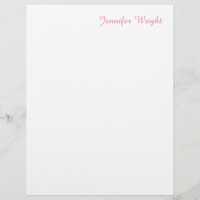 Professionellens minimalistiska rosa för kvinnor brevhuvud (Framsida)