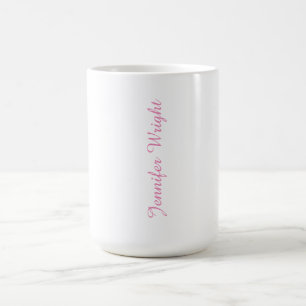 Professionellens minimalistiska rosa för kvinnor kaffemugg