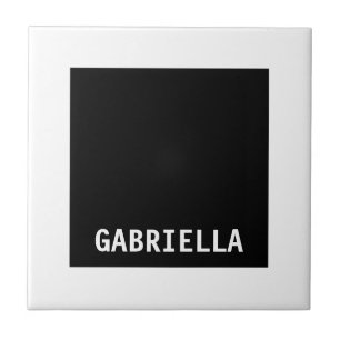Professionellens minimalistnamn svart vitt kakelplatta