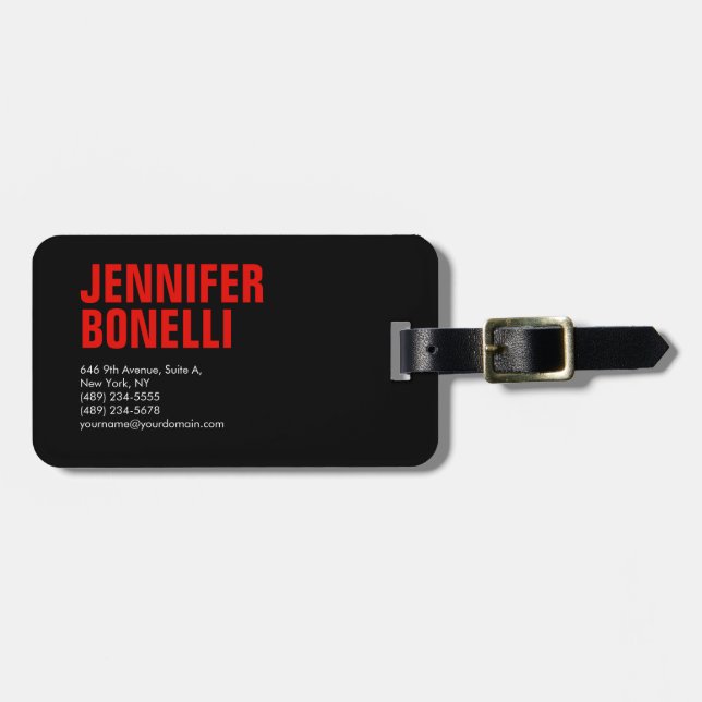 Professionellens minsta svarta, fetstil, vit bagagebricka (Horisontell Framsida)