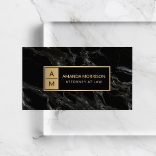 Professionellens minsta svarta marmor för Monogram Visitkort