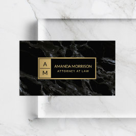 Professionellens minsta svarta marmor för Monogram Visitkort