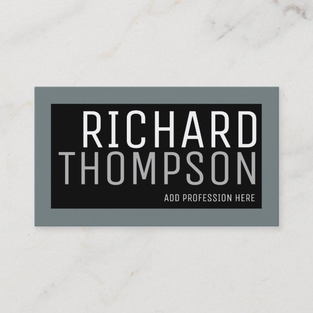 Professionellens moderna utformning med grått grän visitkort (Framsida)