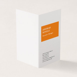 Professionellens orange: vit minimalistisk premie  visitkort