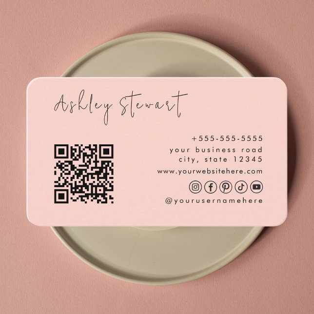 Professionellens  Qr-Logotyp, minimalt skript Visitkort (Skapare uppladdad)