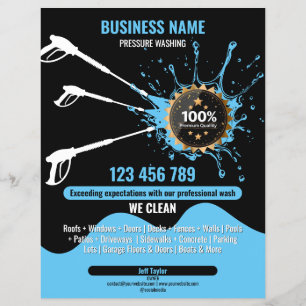 Professionellens tryck Tvättande Städning Tak Gutt Reklamblad