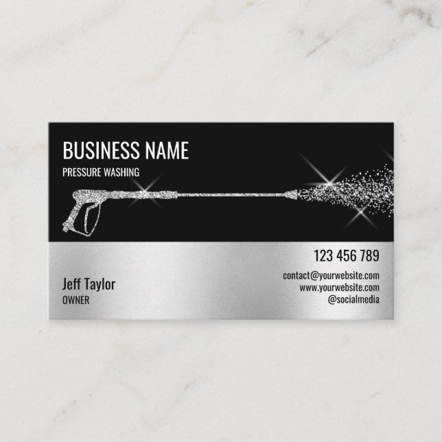 Professionellens tryck Tvättar  Tvättar Busine Visitkort (Framsida)