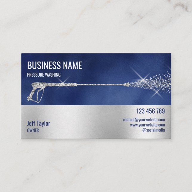 Professionellens tryck Tvättar  Tvättar Busine Visitkort (Framsida)