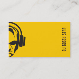 Professionellslättgult DJ med headphonelogotypen Visitkort