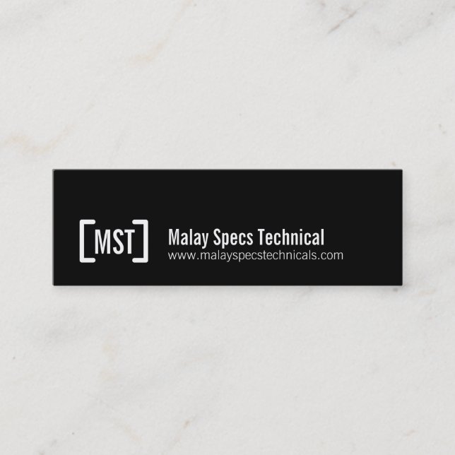 Professionellsvart & vitsmalavisitkort mini visitkort (Framsida)