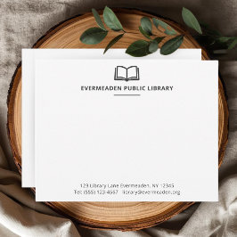 Professionellt bibliotek Minimalistiskt namn Anteckningskort