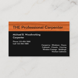 Professionellt designad snickare visitkort