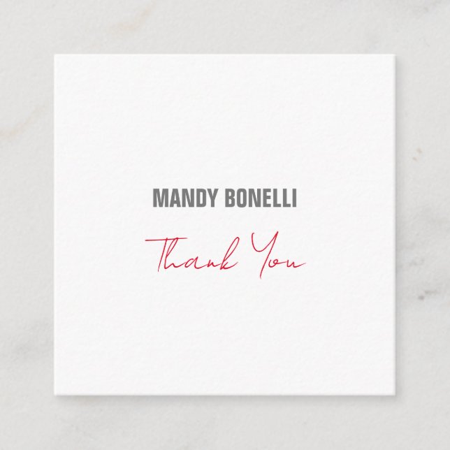 Professionellt elegant, modernt minimalistiskt tac tilläggskort (Framsida)