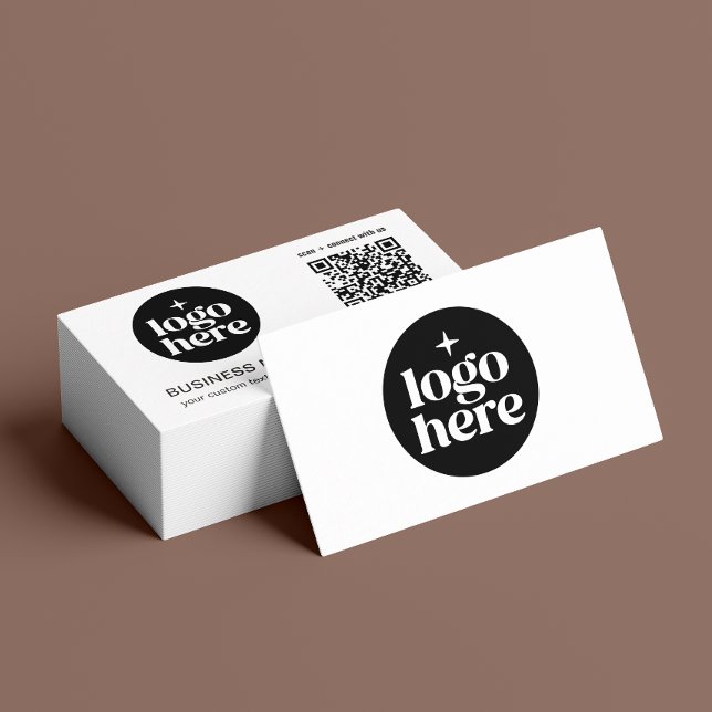 Professionellt kontakta oss Sociala medier QR-kod Visitkort (Card shown in standard size, choose size, paper, and corner style.)