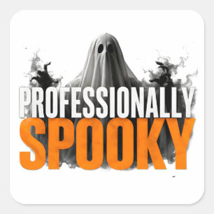 👻 Professionellt Skräckigt Roligt Halloween Citat Fyrkantigt Klistermärke