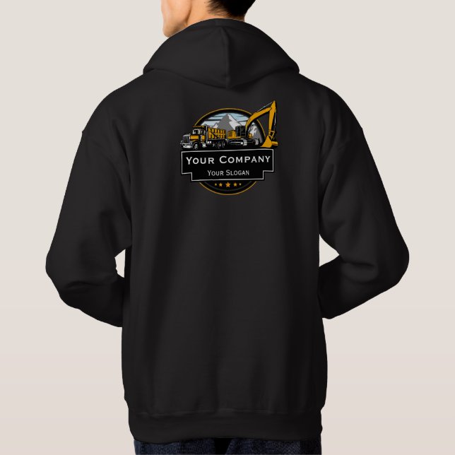 Professionellt tungt byggnadsföretag för utrustnin hoodie (Baksida)