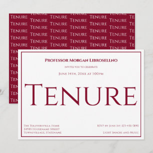 Professor Burgundy Academic Tenure Party Inbjudningar