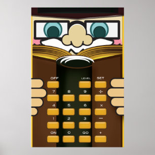 Professor Calculator lustig tecknad Poster