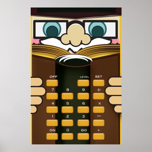 Professor Calculator lustig tecknad Poster (Framsidan)