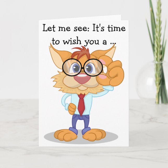 Professor Cat önskemål a Grattis på födelsedagen Kort (Framsida)
