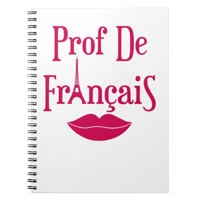 Professor de Francais Fransk Lacher Madame Women Anteckningsbok (Framsidan)