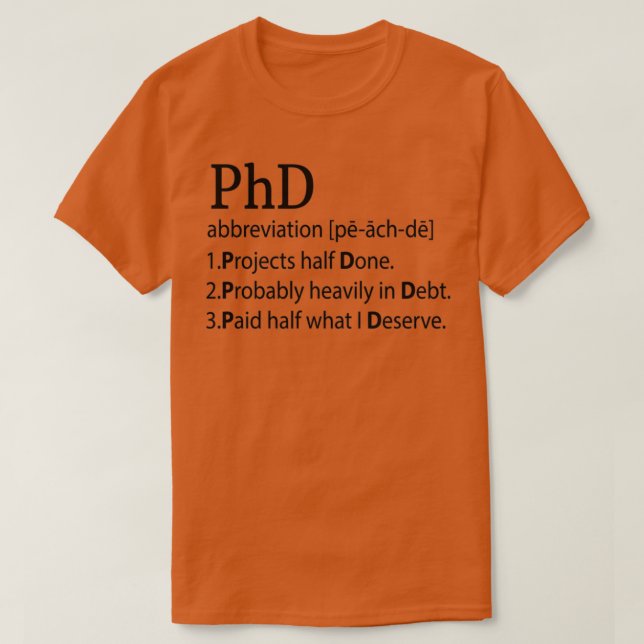 Professor Doktor PhD Filosophy titles-gåva T Shirt (Design framsida)