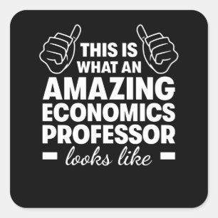 Professor i fantastisk Economics Fyrkantigt Klistermärke
