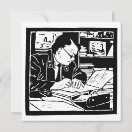 Professor linocut inbjudningar