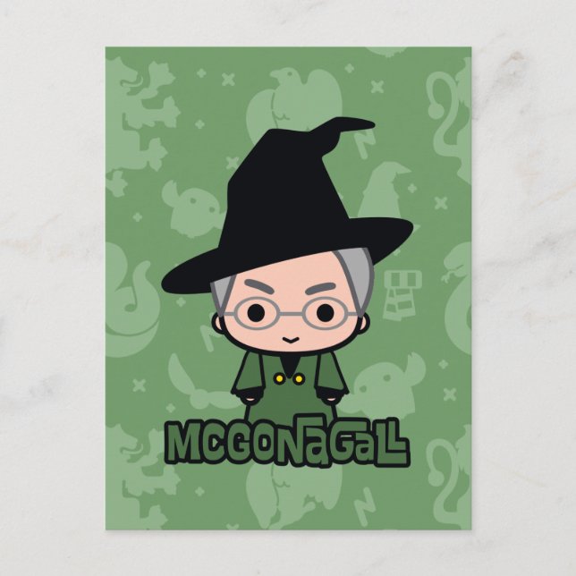 Professor McGonagall Tecknad Karaktär Konst Vykort (Framsida)