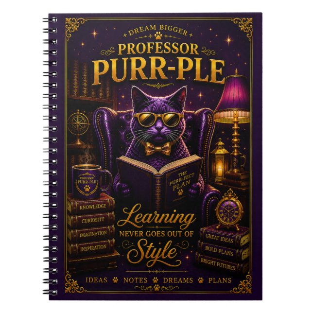 Professor Purr-Ple™ Spiralblock (Framsidan)