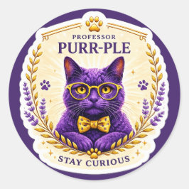 Professor Purr-Ple™ – Stanna Nyfiken Klistermärke