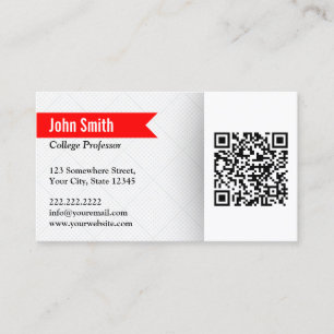 Professor Researcher Red Label QR-kod Visitkort