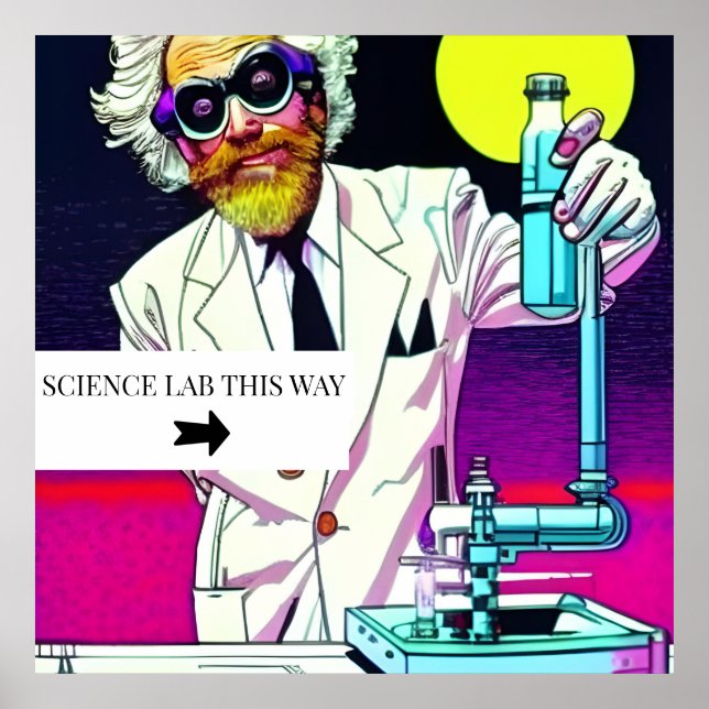 Professor SCIENCE LAB.. Redigerbar text Poster (Framsidan)