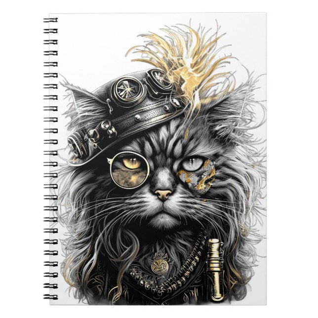 Professor Sprocket-Paws Den Funky Steampunkkatten  Anteckningsbok (Framsidan)