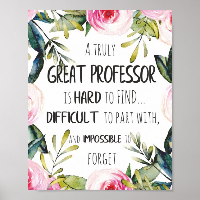 Professor Tack Gift Apprecition Office Decor Poster (Framsidan)