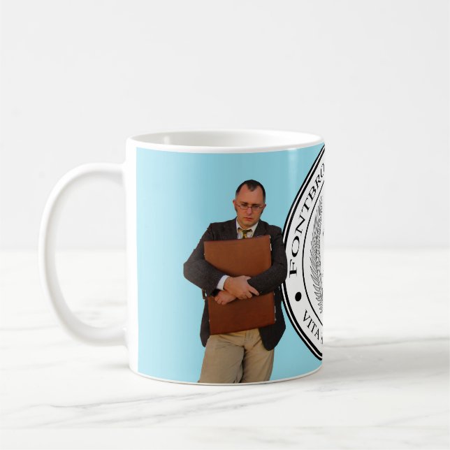 Professorer på blåttmuggen kaffemugg (Vänster)