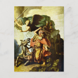 Profet Balaam och åsnan av Rembrandt Vykort