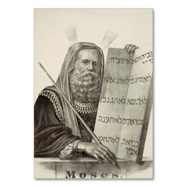 Profet Moses med lagens tavlor Bordsnummer (Framsidan)