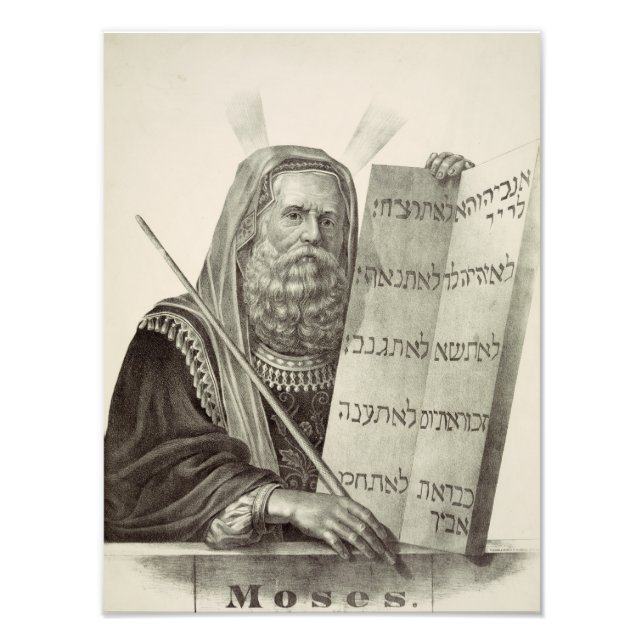 Profet Moses med lagens tavlor Fototryck (Framsidan)