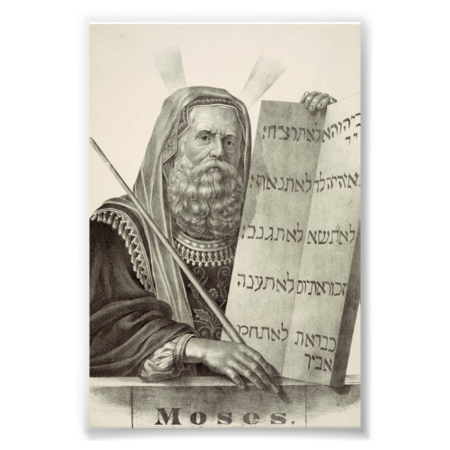 Profet Moses med lagens tavlor Fototryck (Framsidan)