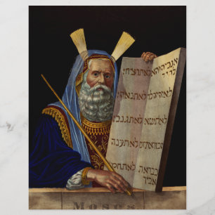 Profet Moses med lagens tavlor Reklamblad