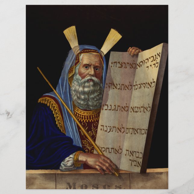 Profet Moses med lagens tavlor  Reklamblad (Framsidan)