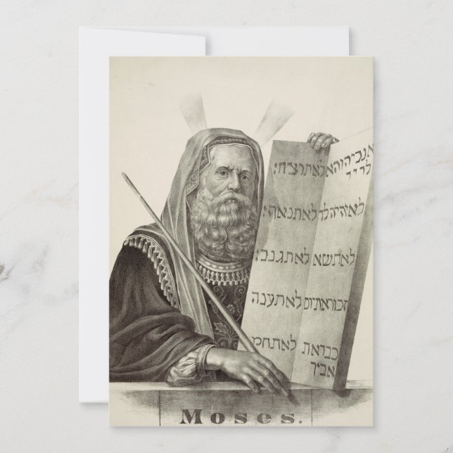 Profet Moses med lagens tavlor Tack Kort (Framsida)