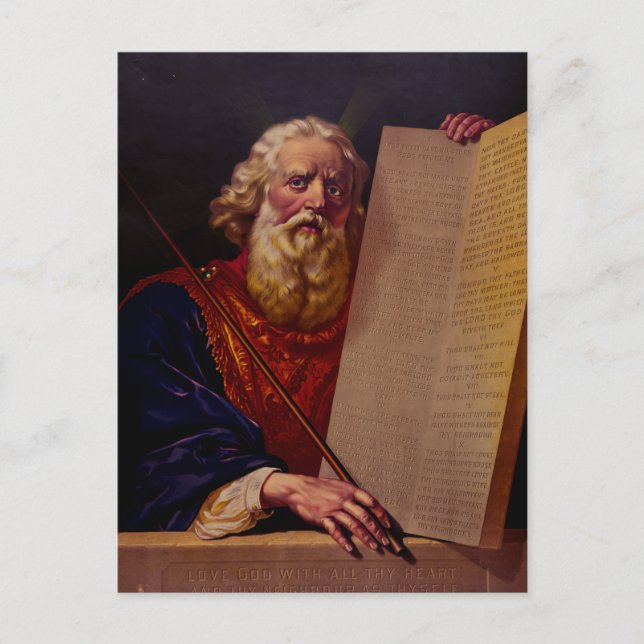 Profet Moses på berget Sinai – Episk trohet  Vykort (Framsida)